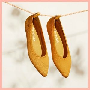 Vivaia Mustard Yellow Pointed Toe Flats